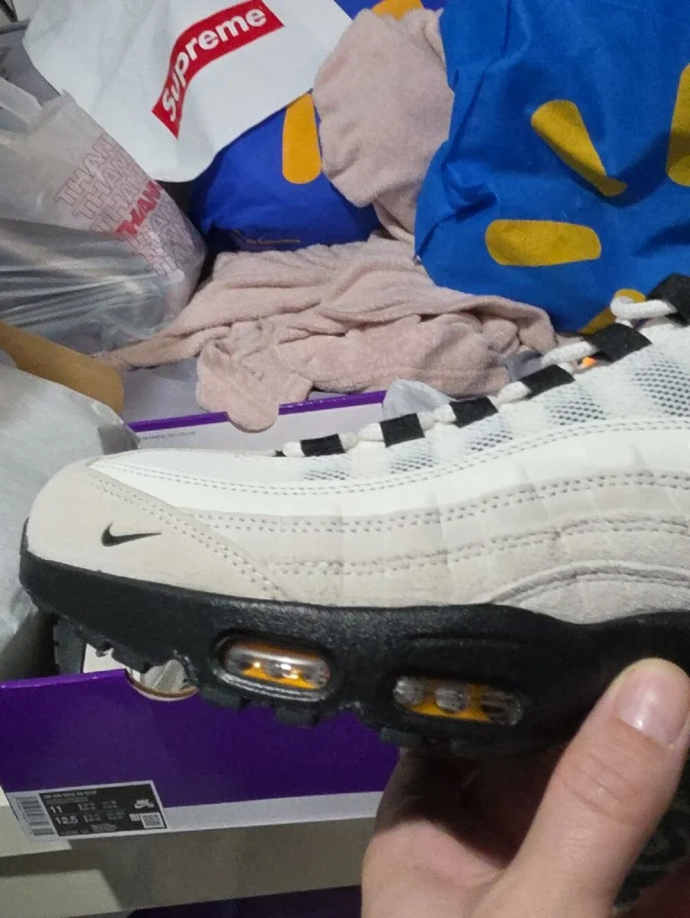Nike Men's Air Max 95 Sneakers White Black Orange